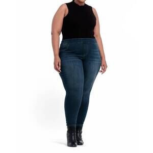 NEW 1822 DENIM high-rise pull-on skinny ankle jeans - plus in dark wash